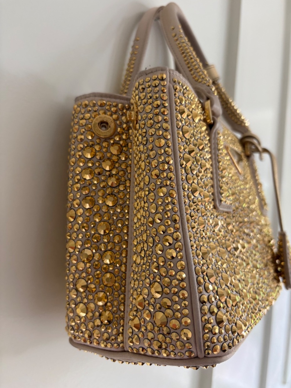 Prada Gold Crystal Embellished Shoulder Bag - Picture 6 of 14